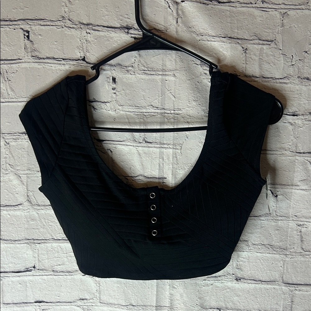 NWT Aerie XO ribbed cropped bikini top size medium